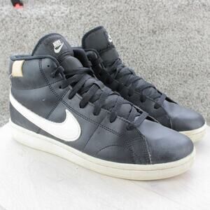 Nike Court Royale 2 Mid Black White Leather Sneakers CQ9179-001 Mens 10